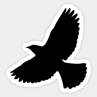 Crow Flying Silhouette Fan Tail Sticker